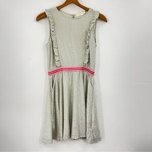 NEW Mini Boden 11-12y Silver Sparkly Dress 0999 holiday ruffle 152cm sleeveless